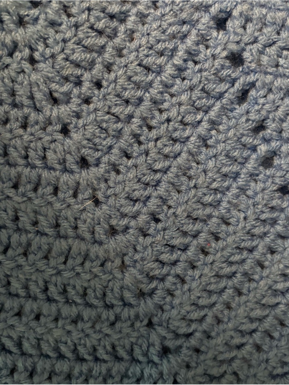Hand-Crocheted Soft Throw Blanket - Slate Blue